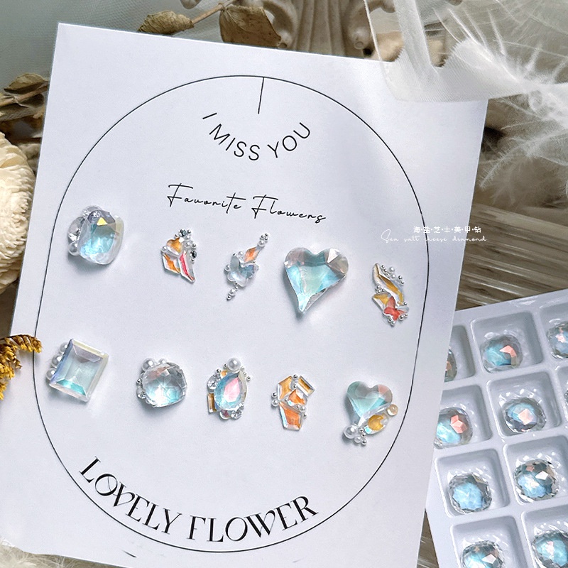 Set 10 Hạt Đá Pha Lê Hình Mũi Tên 3d Trang Trí Móng Tay Nghệ Thuật