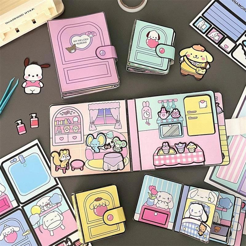 Sanrio Đồ Chơi Cuốn Sách Hình kuromi cinnamoroll melody Thủ Công diy Giúp Trẻ Phát Triển Trí Tuệ