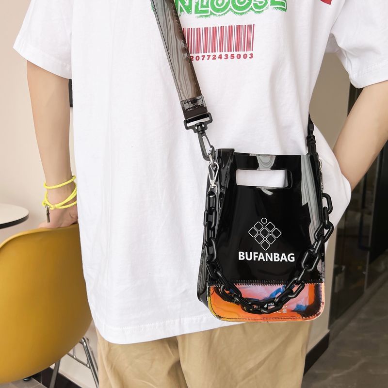 Túi Đeo Chéo Trong Suốt Phong Cách hip hop Đường Phố Cá Tính Cho Nam