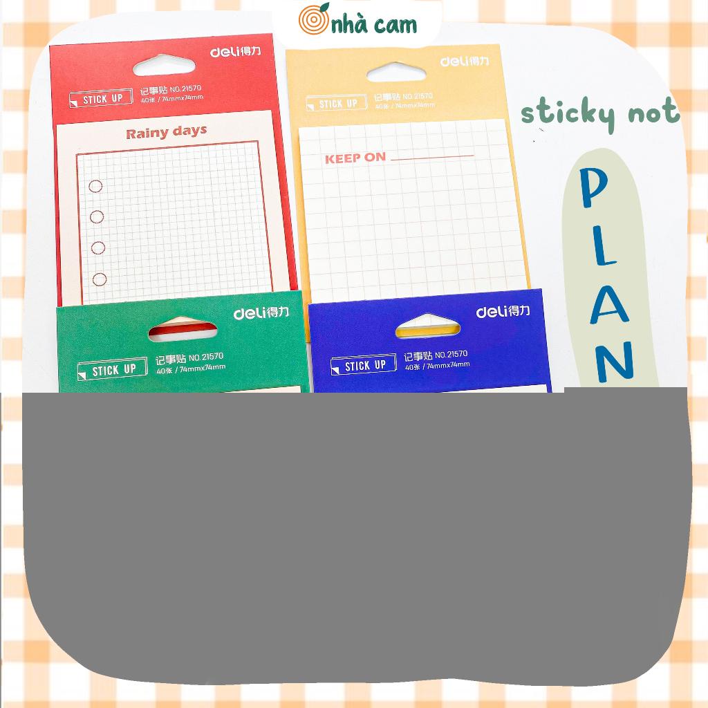 Giấy Sticky Note Planner Deli Nhà Cam