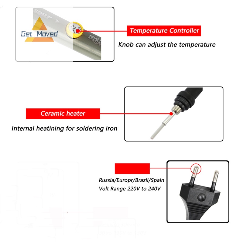 Bộ Dụng Cụ Hàn Điện 60w 220v Phích Cắm eu Mới