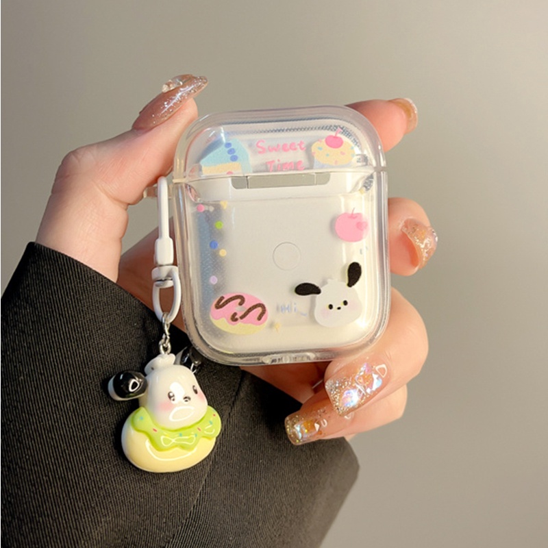 Dễ Thương Vỏ Bảo Vệ Hộp Sạc Tai Nghe airpods 1 2 3 pro 2 bluetooth Không Dây Chất Liệu Dẻo Hình sanrio pochacco 3d Đáng Yêu