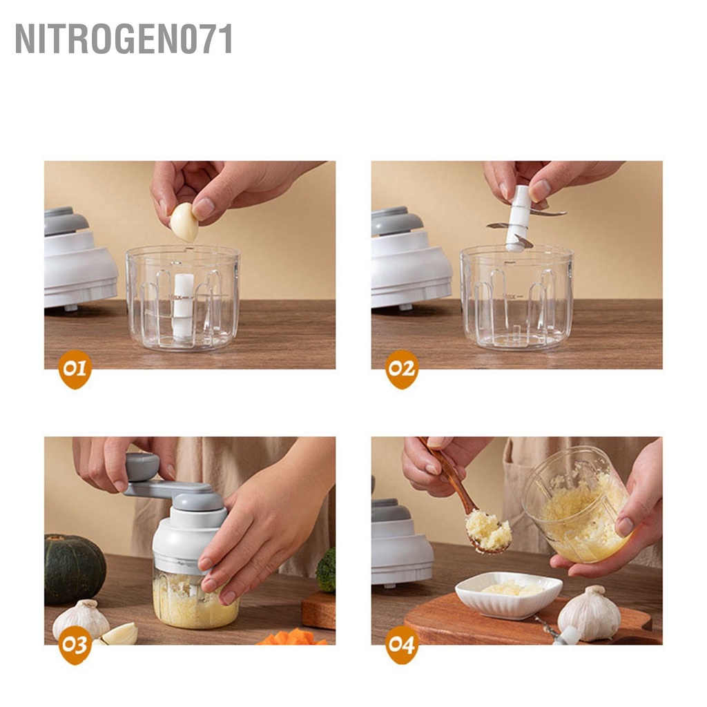 Nitrogen071 Máy Xay Tỏi Di Động Đa Năng Thực Phẩm Cho Nhà Bếp Gia Đình Nấu Ăn Ngoài Trời