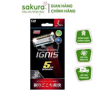 Set 3 dao cạo râu 5 lưỡi kép ignis kai