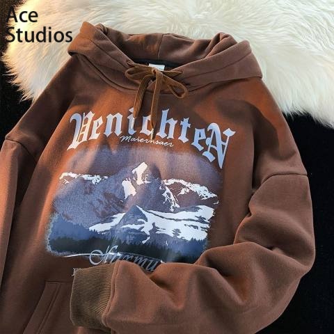 Ace Studios Áo Khoác hoodie áo khoác nữ zip hoodie New Style casual Độc đáo Korean S011918 44Z231102