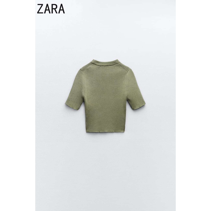 Zara Áo Dệt Kim Ngắn Tay Cổ Tròn Thời Trang Dành Cho Nữ 9598291