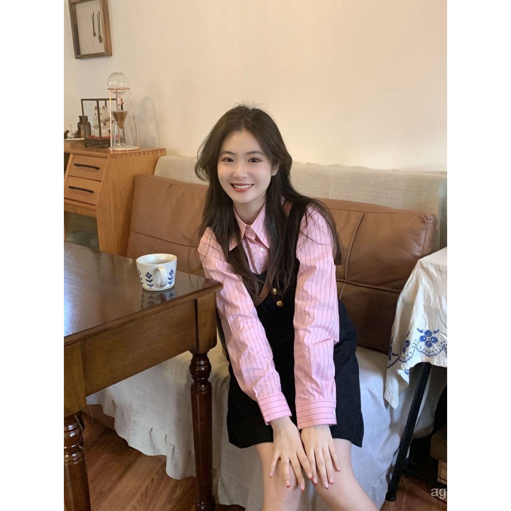 Đầm Sơ Mi Hai Dây Dáng Chữ a Thời Trang Xuân Thu Cho Nữ