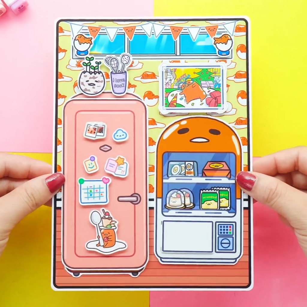 Học liệu bóc dán tocaboca gudetama house ngôi nhà công chua h29 Zin Càu Vòng