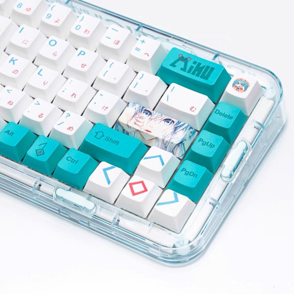 Keycap chủ đề Hatsune Miku miku, keycaps 141 phím, chiều cao CHERRY, thăng hoa PBT, phù hợp với bàn phím phím 87/68/84/104/108 ​