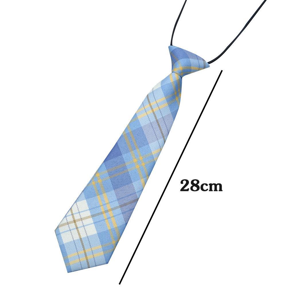 Thời Trang Cà Vạt Đồng Phục Chất Liệu Cao Su Họa Tiết Sọc Caro jk x0j1