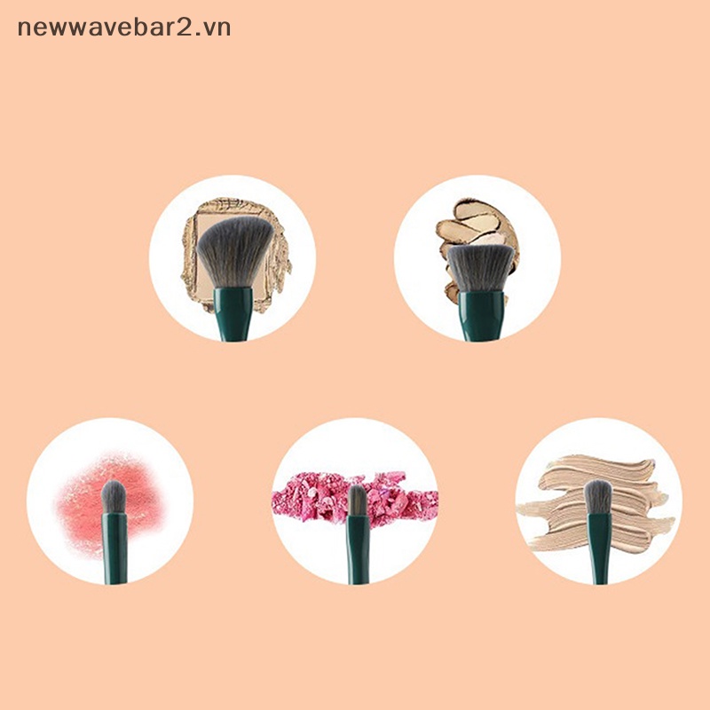 Set 5 Cọ Trang Điểm Lông Mềm Có Gương Hình Vỏ Sò