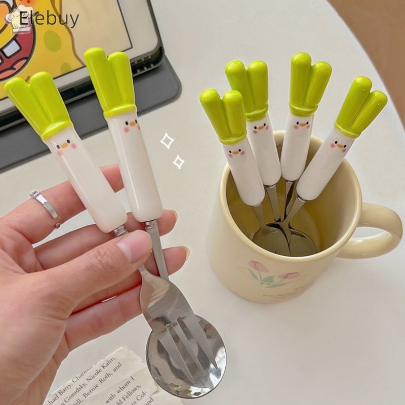 Bộ Muỗng Nĩa Đũa Bằng Thép Không Gỉ Hình Hoạt Hình