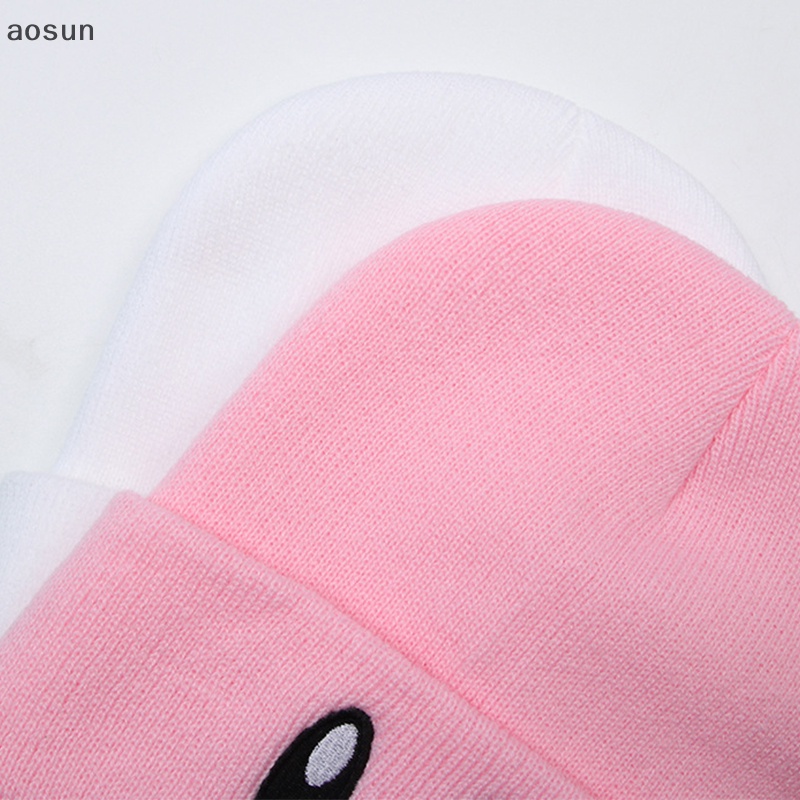 Aosun Mũ Beanie Dệt Kim Thêu Mặt Đầu Lâu Đơn Giản Cho Nam Nữ Trượt Tuyết en