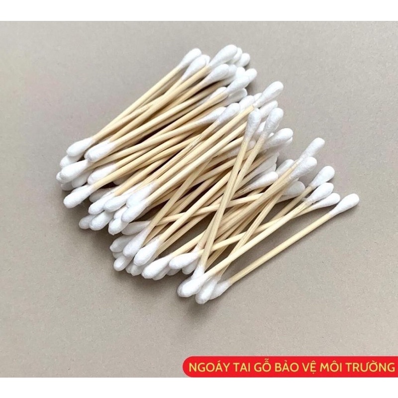 Tăm Bông Ngoái Tai Bằng Gỗ An Toàn Thân Thiện Môi Trường