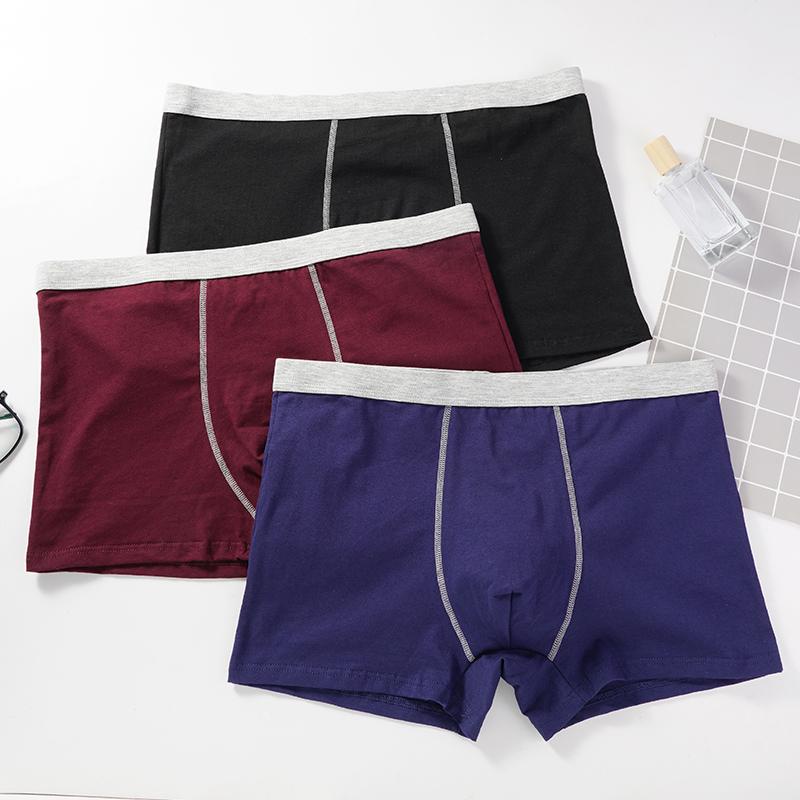 Quần Lót boxer cotton Không Đường May Màu Sắc Đơn Giản Cho Nam Giới Có Size xl-4xl