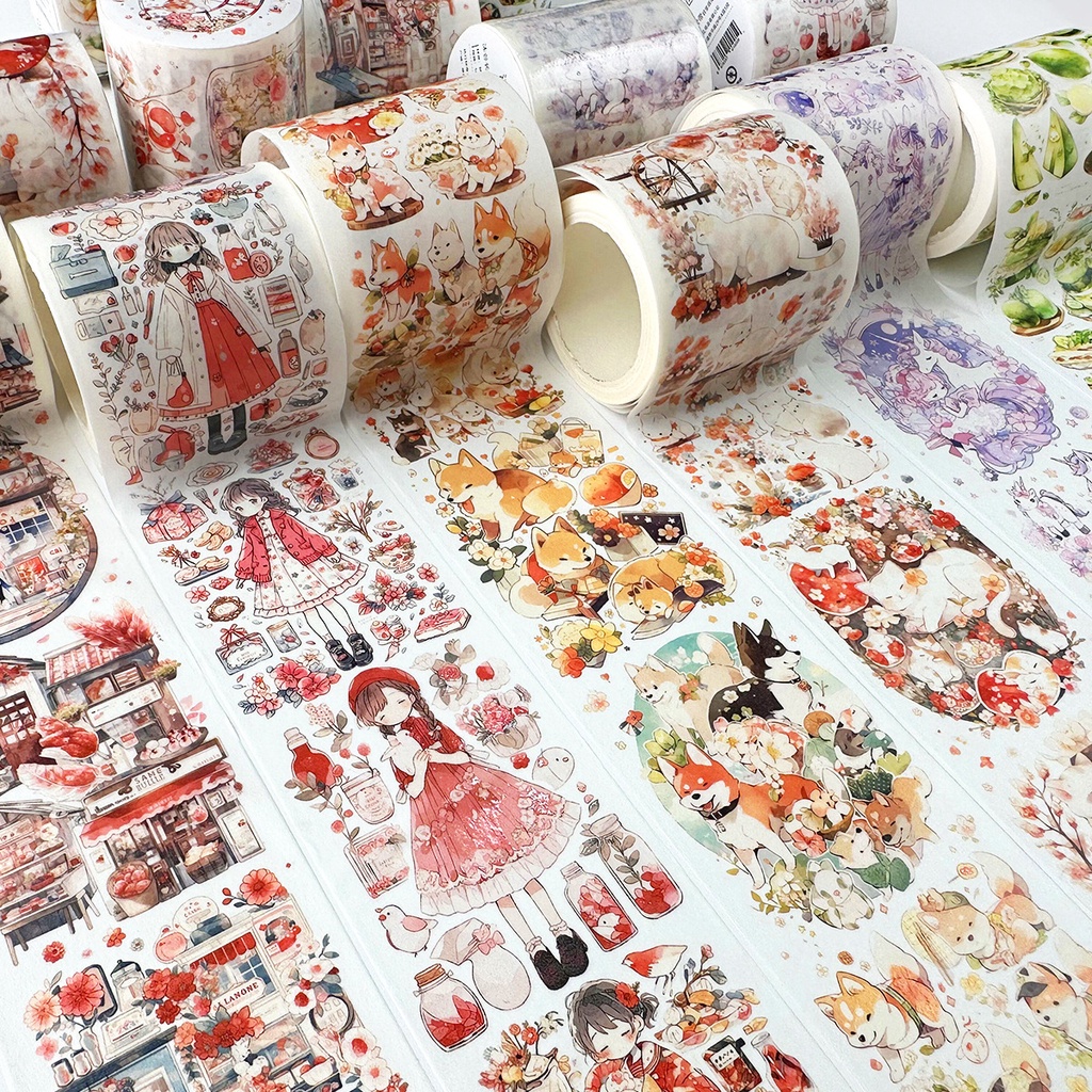 1 Cuộn Băng Dính washi Hình Động Vật Dễ Thương Trang Trí Sổ Tay diy
