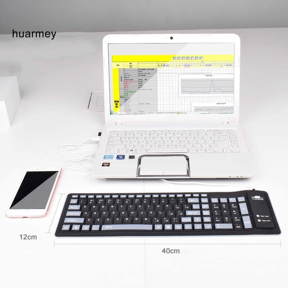 Bàn Phím silicone Mềm Chống Bụi 103 Phím Có Thể Gấp Gọn Cho laptop / Máy Tính