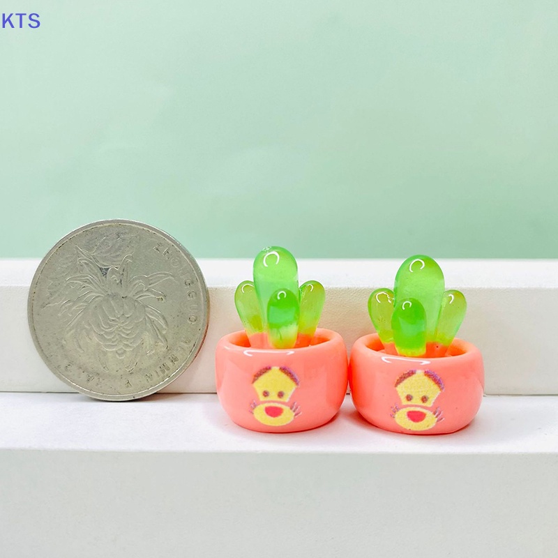 Kts Chậu Cây Nhựa Phát Quang mini Trang Trí Nội Thất Nhà Búp Bê