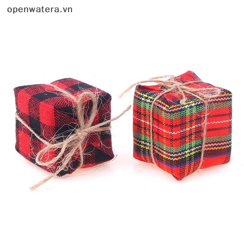 Set 2 / 4 Hộp Quà Bằng Vải Lanh cotton Cho Nhà Búp Bê Tỉ Lệ 1 / 12