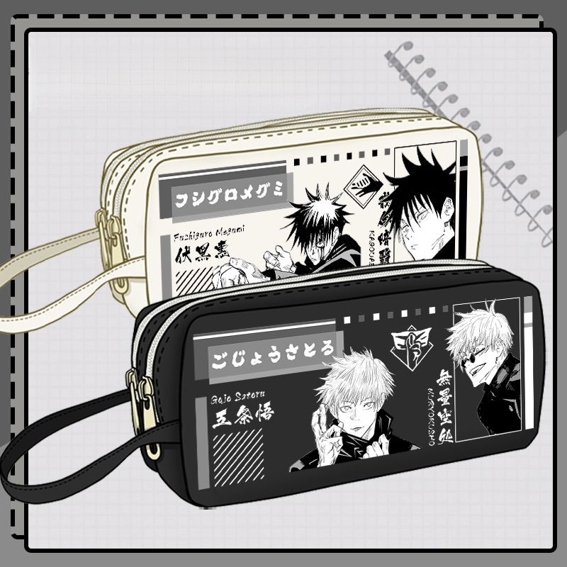 Jujutsu kaisen Túi Đựng Bút Sức Chứa Lớn Họa Tiết gojo satoru inumaki itadori yuji fushiguro megumi