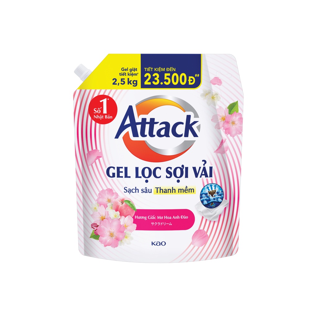 [Quà tặng không bán] -Gel giặt Attack túi 2.5kg (Mẫu ngẫu nhiên)