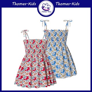 Đầm cotton Không Tay In Hoa Thời Trang Mùa Hè Dành Cho Bé Gái 2-6 Tuổi