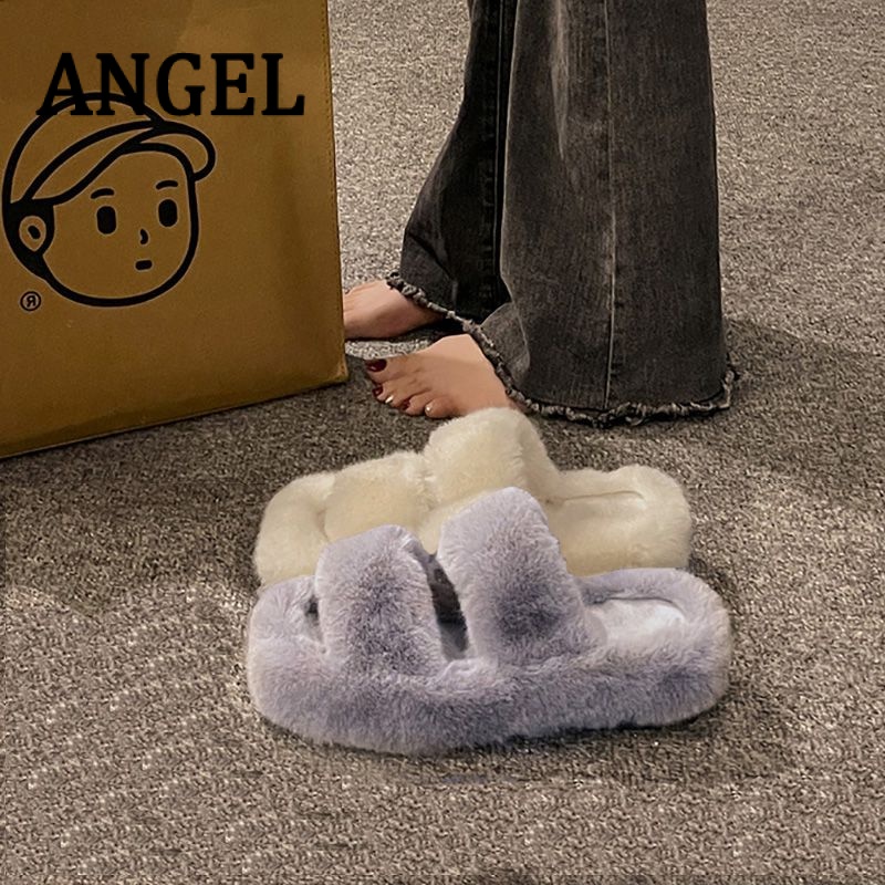 ANGEL  Dép bông Dép Lông đi trong nhà ĐẾ CAO SU Tiện lợi Phù hợp Thể thao và thời trang Hiện đại FDL23B0NN0 46Z231117