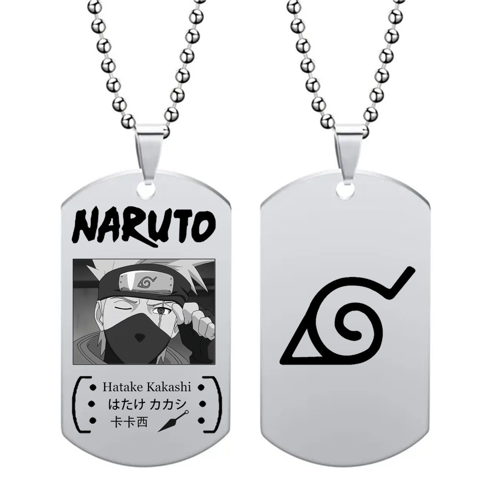 Vòng cổ Mặt naruto akatsuki itachi kakashi uzumaki ninja Bằng Thép Không Gỉ Thời Trang Cho Nam Và Nữ