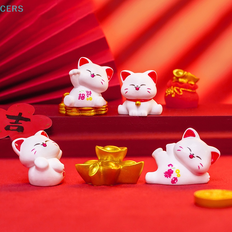 Mô Hình Chú Mèo May Mắn Dễ Thương Dùng Trang Trí Nhà Cửa / Xe Hơi