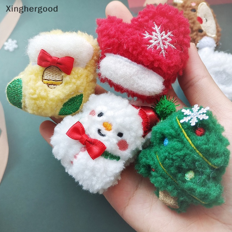 Xinghergood 1 Trâm Cài Áo Chủ Đề Giáng Sinh Đáng Yêu Hình Ông Già Noel Tuần Lộc Nhồi Bông xhg