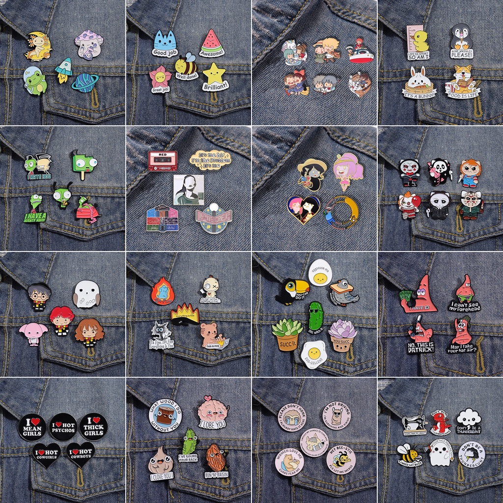 Bộ 3-7 Huy Hiệu Cài Áo Hình Hoạt Hình Dễ Thương