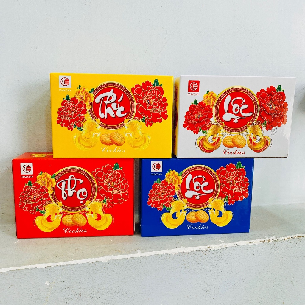 Hộp 100gram bánh quy bơ sữa Phúc Lộc Thọ Maychy , Date mới 12 tháng.