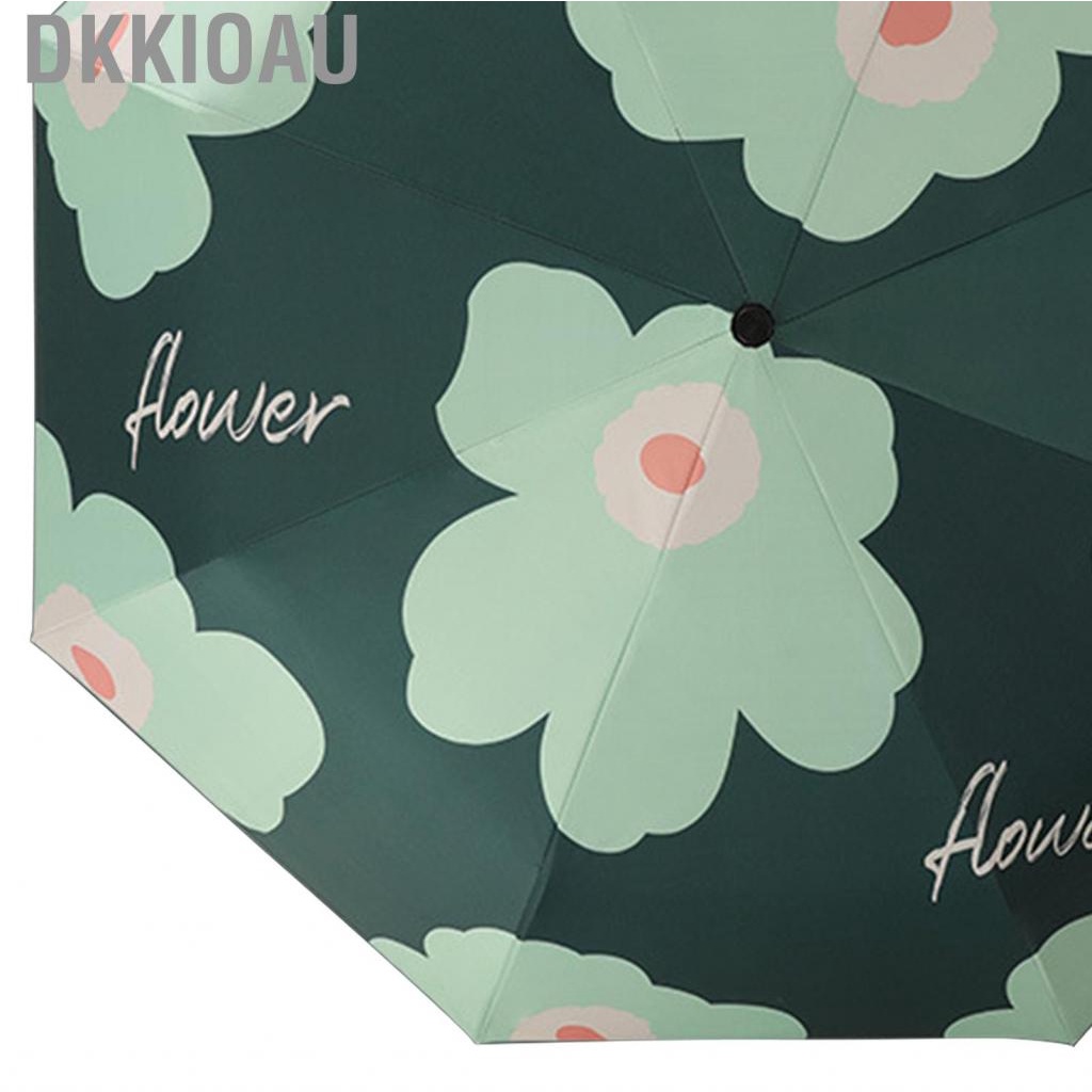 Dkkioau Folding Sun Umbrella  Foldable UV Protection Stable Polyester Fiber 1 Button Operate Rain Shine Dual Use for Working