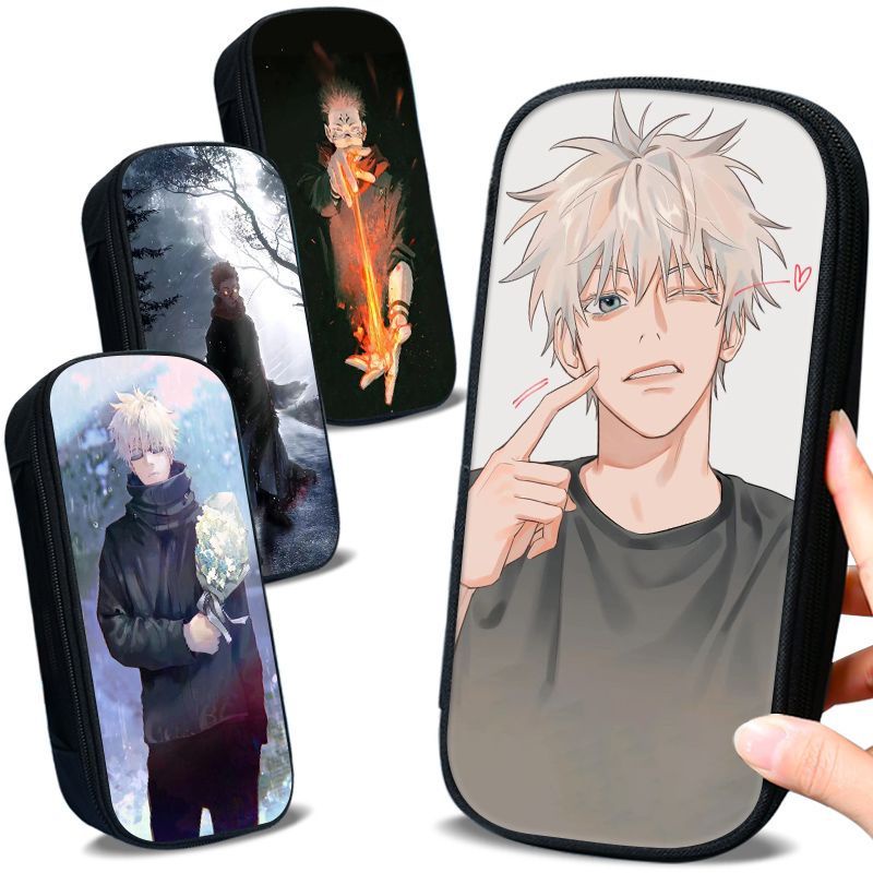 Gojo Satoru Jujutsu Kaisen túi bút chì anime cậu bé gái sinh viên bút chì văn phòng phẩm trường hợp 