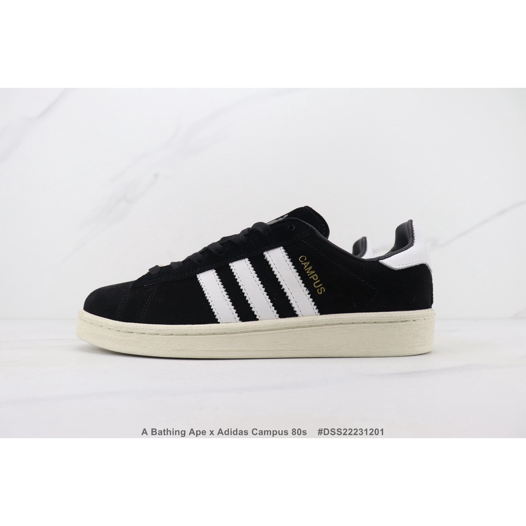Giày Sneaker Da Bò Cổ Thấp 36-455 bape x adidas Campuss 80s 80s