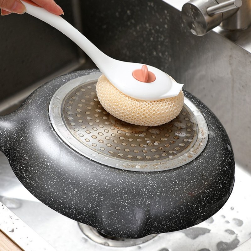 Bàn Chải Chà Nồi Có Tay Cầm Dài Khử Mùi Không Làm Tổn Thương Đồ Dùng Nhà Bếp