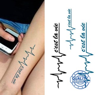 Dễ thương hình xăm dán tạm thời chống nước hình nhịp tim đáng yêu t4l4
