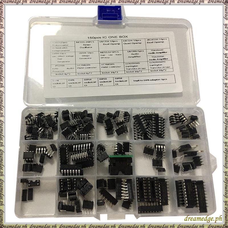 [S D K G] Các loại Chip IC 150 chiếc, Opamp, Oscillator, Pwm, PC817, NE555, LM358, LM324, JRC4558, L
