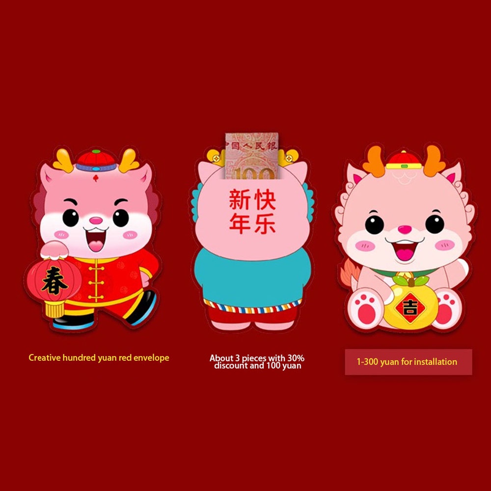 Bao Lì Xì Đỏ 6 Ngăn Phong Cách Trung Hoa Sang Trọng
