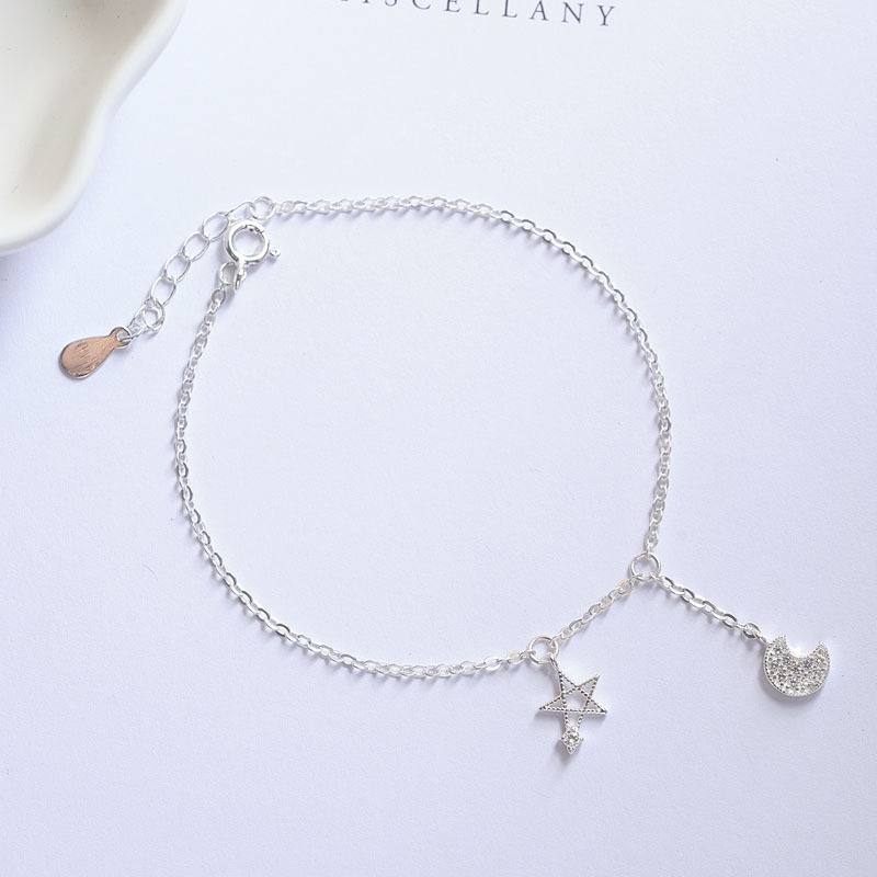 Thời Trang Lắc Chân Hình Ngôi Sao / Mặt Trăng Đính Đá zircon