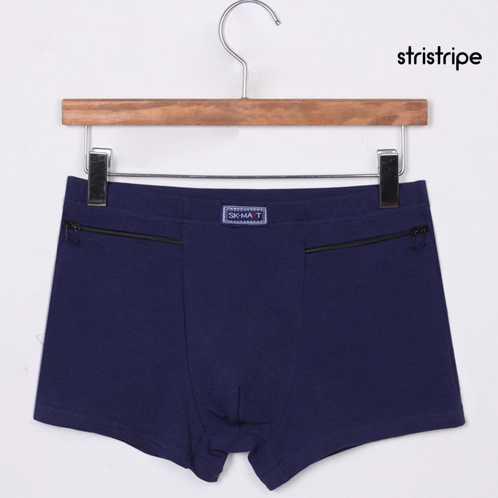 Quần Lót Chữ u Màu Trơn Có Túi Khóa Kéo Chống Trộm Cho Nam