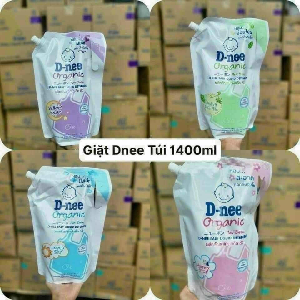 Nước Giặt Xả Quần Áo Em Bé Dnee Thái Lan Túi 1400ml Có Nắp Vặn - An Toàn Cho Trẻ Sơ Sinh