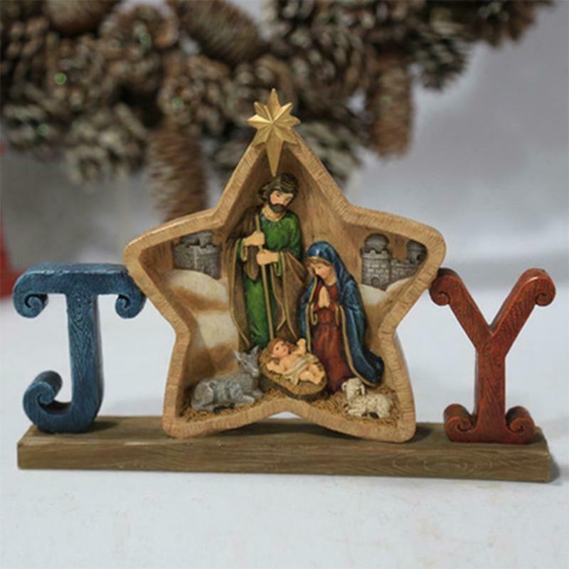 New Star Christian Jesus Nativity Scene Decoration Tabletop Figurine Resin Craft