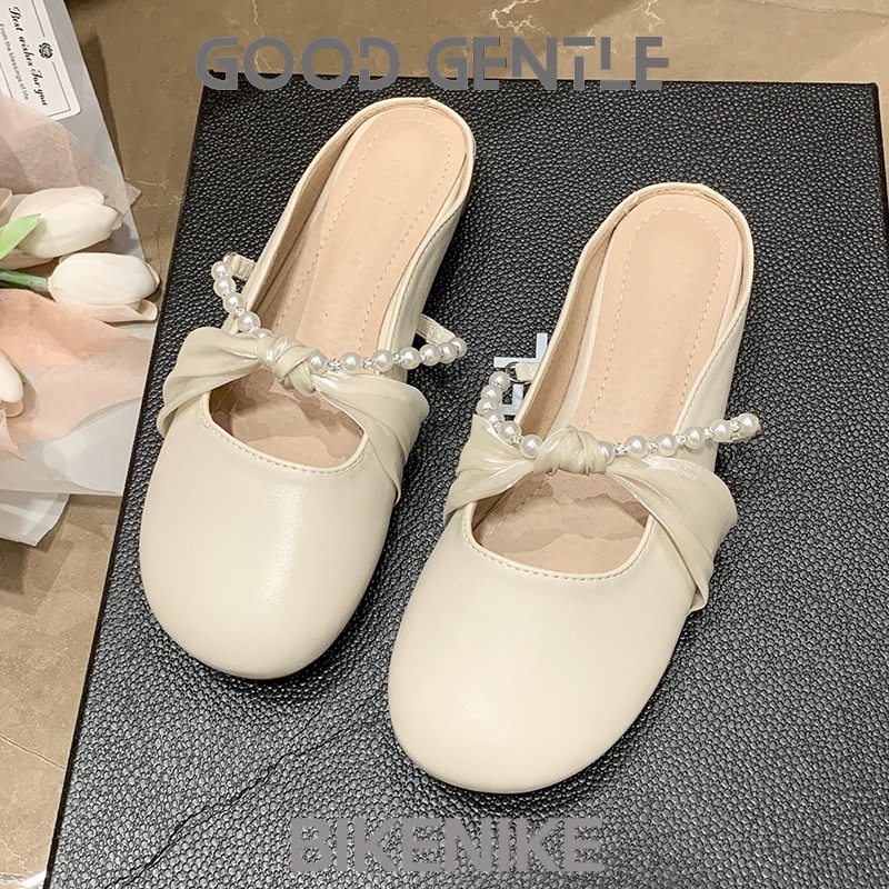 BIKENIKE Giày búp bê dép nữ 2023 NEW Mùa hè Vintage England phong cách thiết lập Mary Jane đơn giày23080802