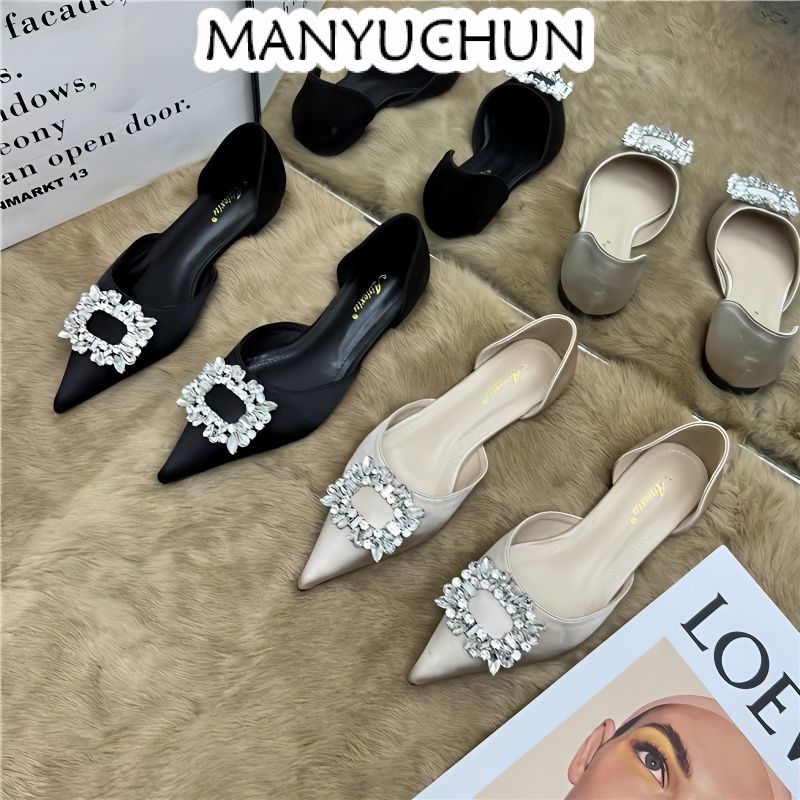 MANYUCHUN Giày Búp Bê Da Cao Cấp Phong Cách Pháp Thanh Lịch Dành Cho Nữ da mềm Sal thời trang công sở đẹp cao cấp Thiết kế độc đáo Chống thấm nước Lót êm ái Thoáng khí FBL23C0DHL 51Z231218