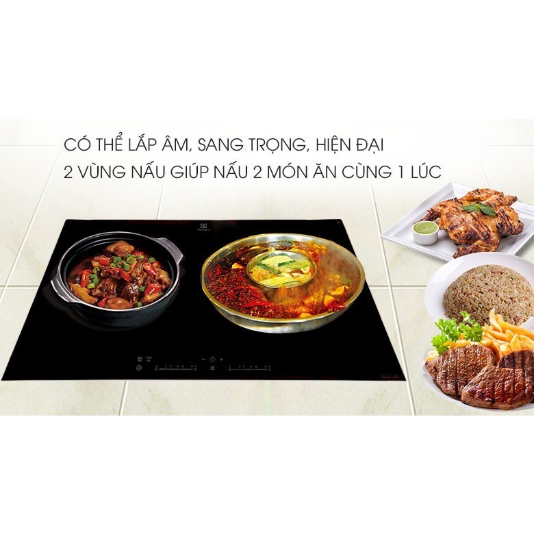 Bếp từ đôi electrolux, bếp điện từ đa năng EHI7261BA EHI7025BA, hàng chính hãng bảo hành 12 tháng