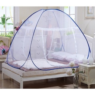 Mùng ngủ chụp thông minh 1m8x2m, màn chụp tự bung, mùng xếp gấp gọn tiện lợi.