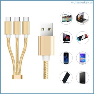 Dây cáp sạc chia 1-3 cổng usb 2 0 type a đầu đực sang usb type c usb-c đầu đực tiện dụng