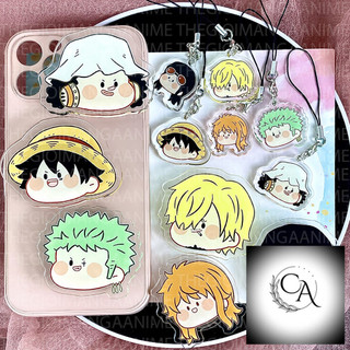 Móc dây Giá đỡ điện thoại ONE PIECE anime chibi popsocket griptok mica acrylic treo chìa khóa