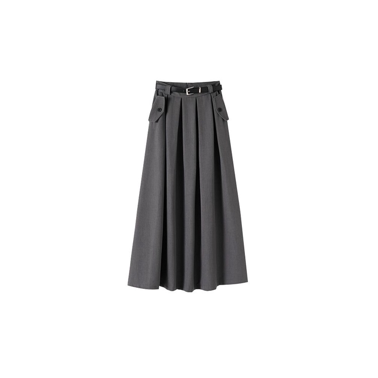 Hàng Có Sẵn Chân Váy Xếp Ly Dáng Chữ a Lưng Cao Màu Xám Thời Trang Xuân Hè Dành Cho Bạn Nữ umb